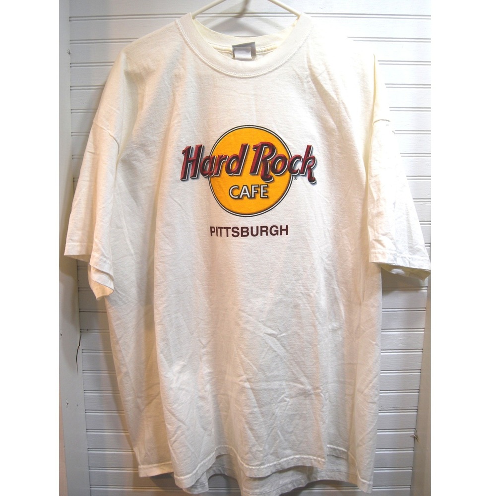 Hard Rock Cafe Pittsburgh t-shirt Men's 2XL Authentic White 100% cotton tee